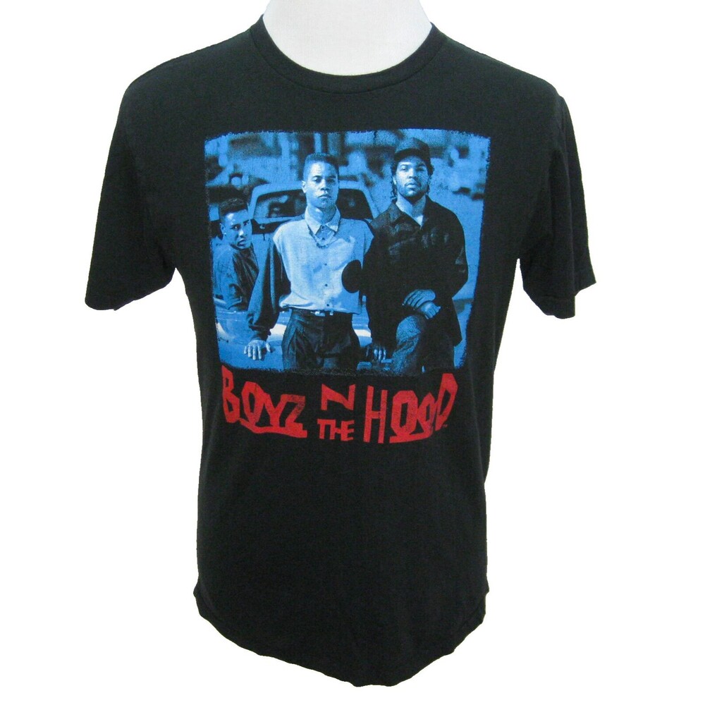BOYZ N The HOOD Men's Large Black Short Sleeve Graphic T-Shirt Ice Cube Rap Film